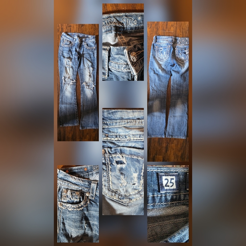 Miss Me Women's Distressed Blue Boot Cut Jeans